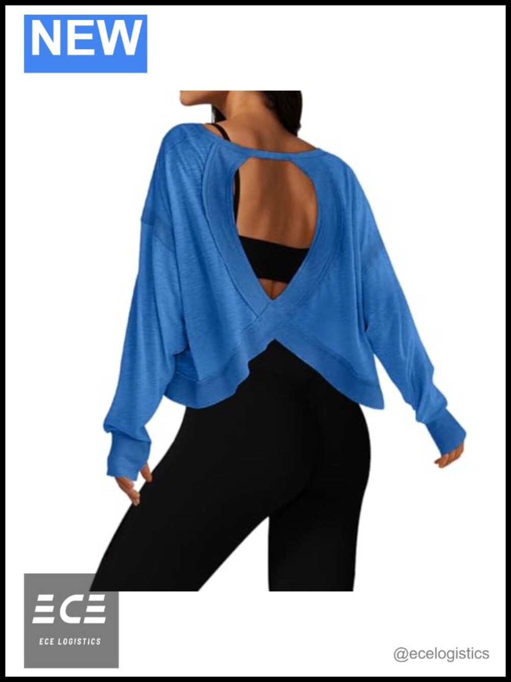 Open Back Long Sleeve Cropped Athletic Workout Top Yoga Running Gym